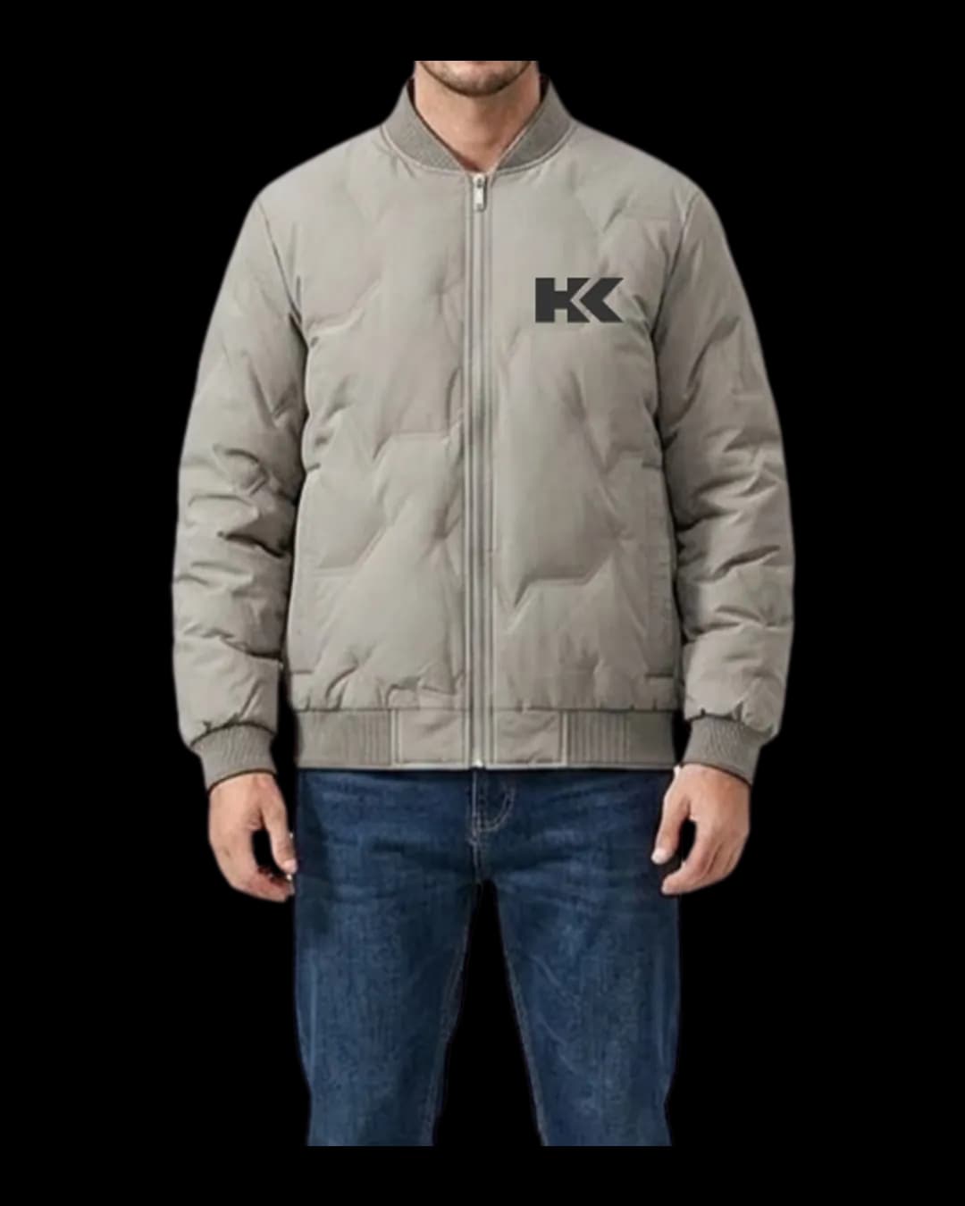Quilted Bomber Jacket worn by a model