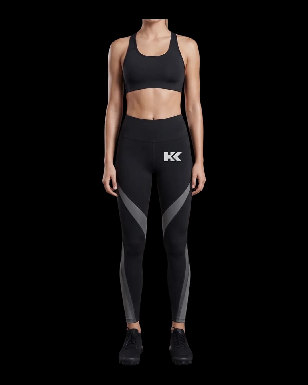 Contrast Panel Leggings worn by a model