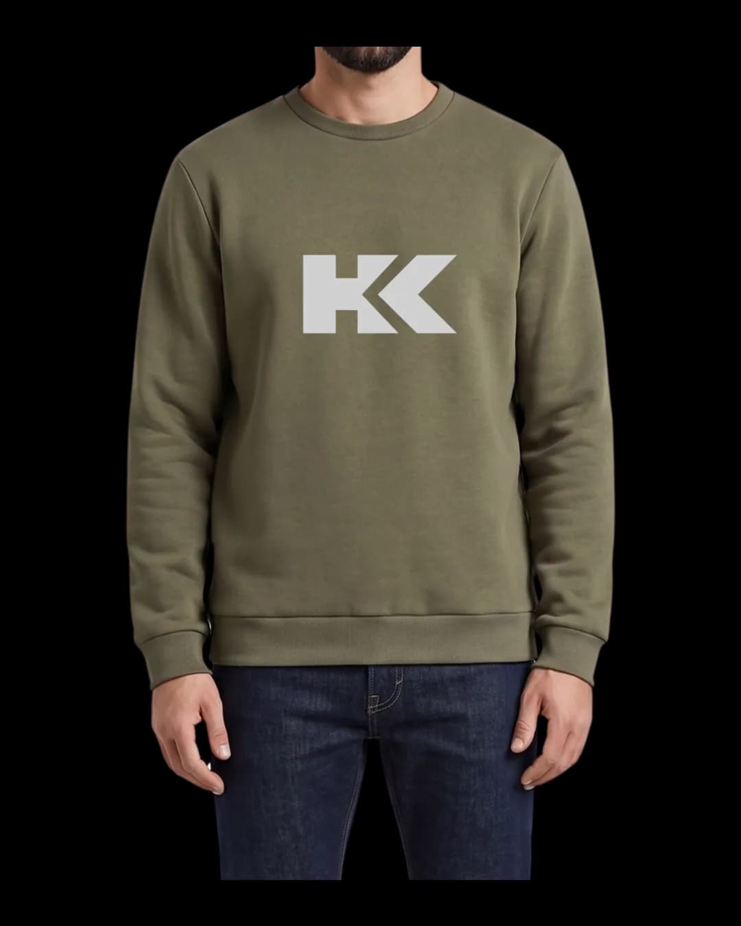 Classic Crew Sweatshirt worn by a model