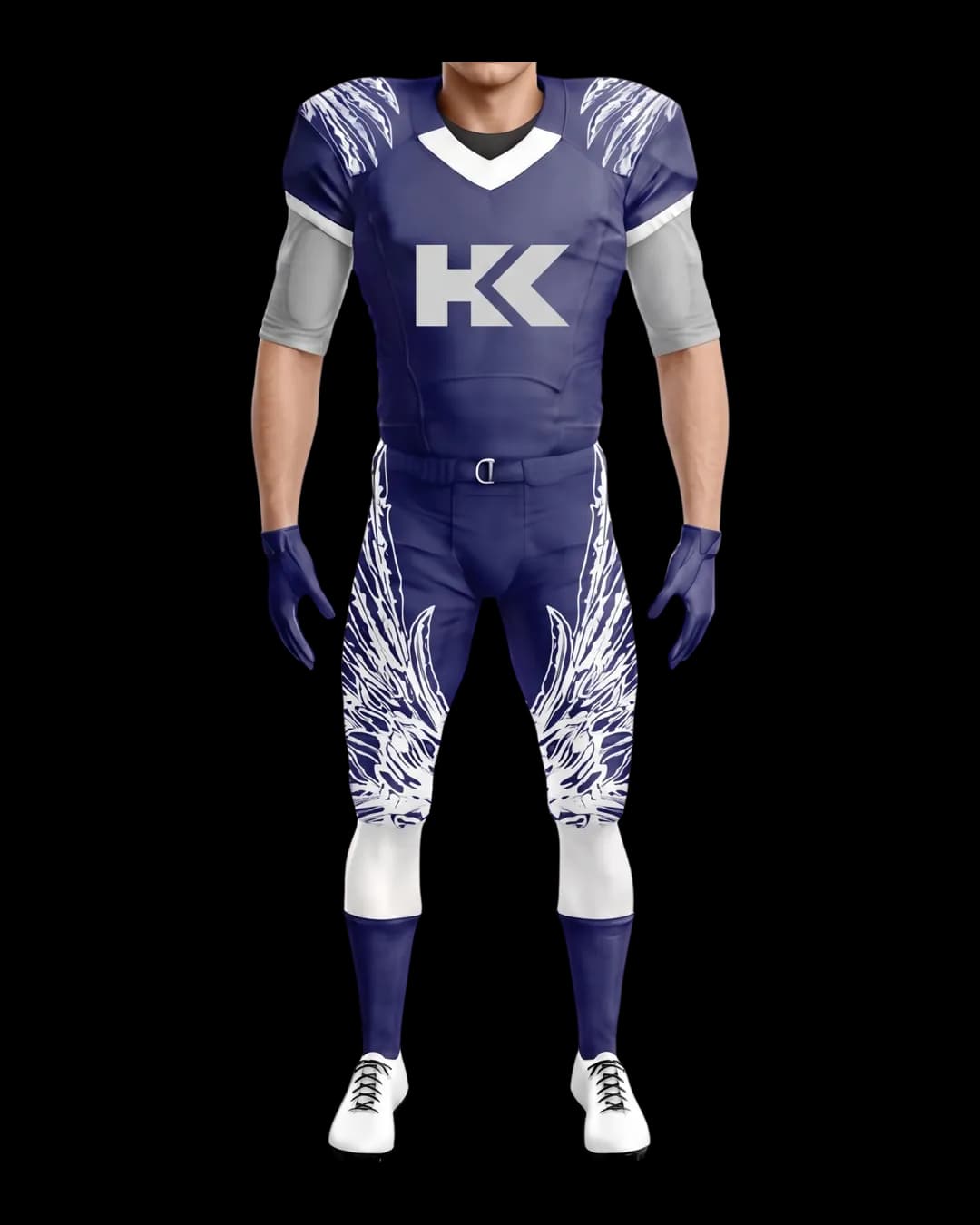 Graphic Print American Football Uniform worn by a model