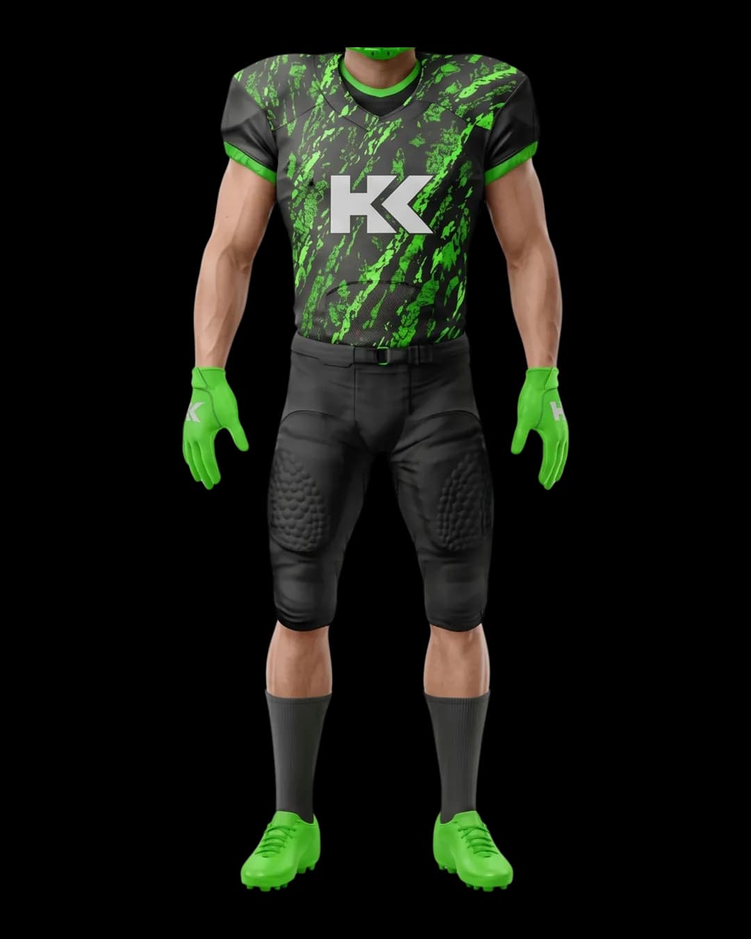 Splatter Print American Football Uniform worn by a model