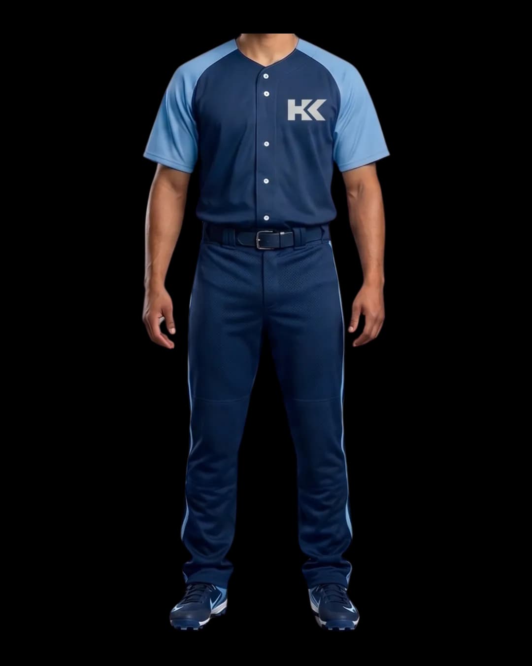 Raglan Henley Baseball Uniform worn by a model