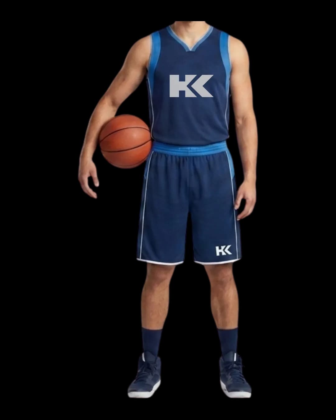 Contrast Trim Basketball Uniform worn by a model