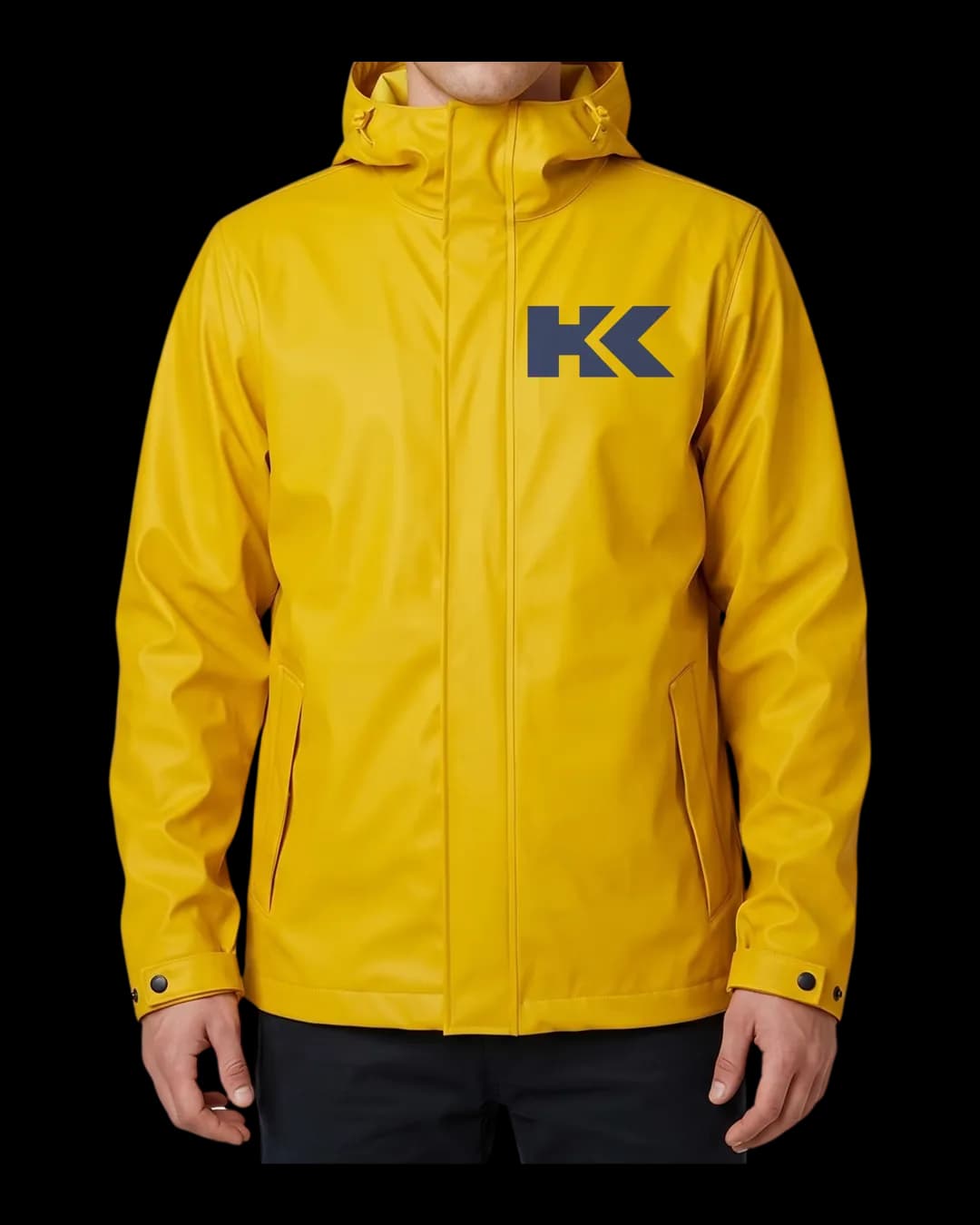 Hooded Rain Jacket worn by a model