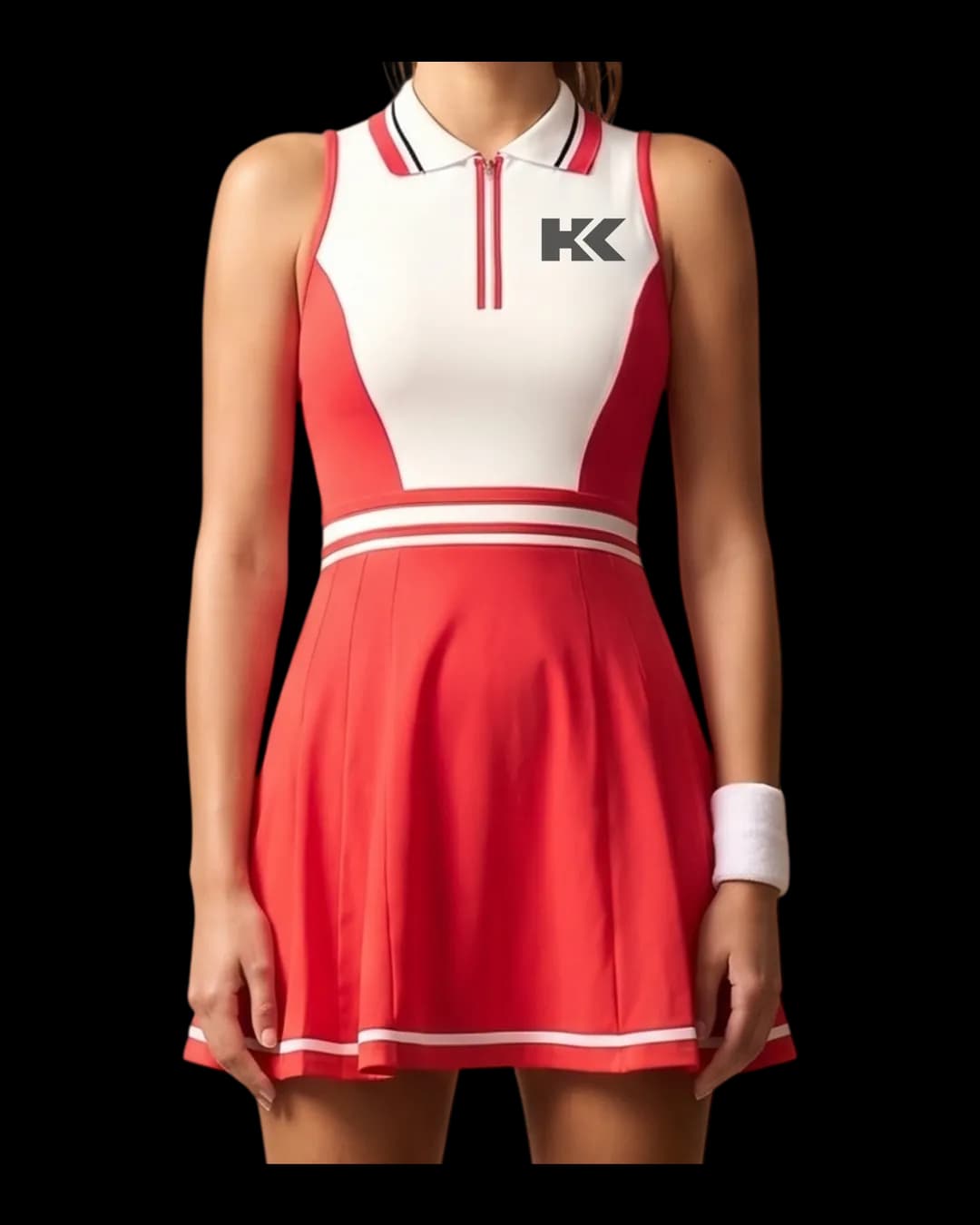 Sleeveless Tennis Dress worn by a model