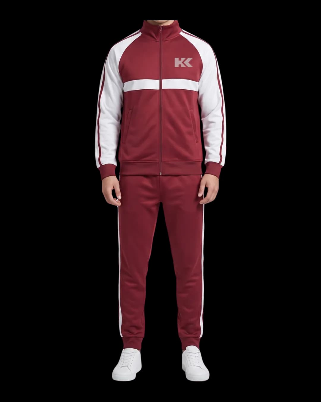 Contrast Sleeve Tracksuit worn by a model