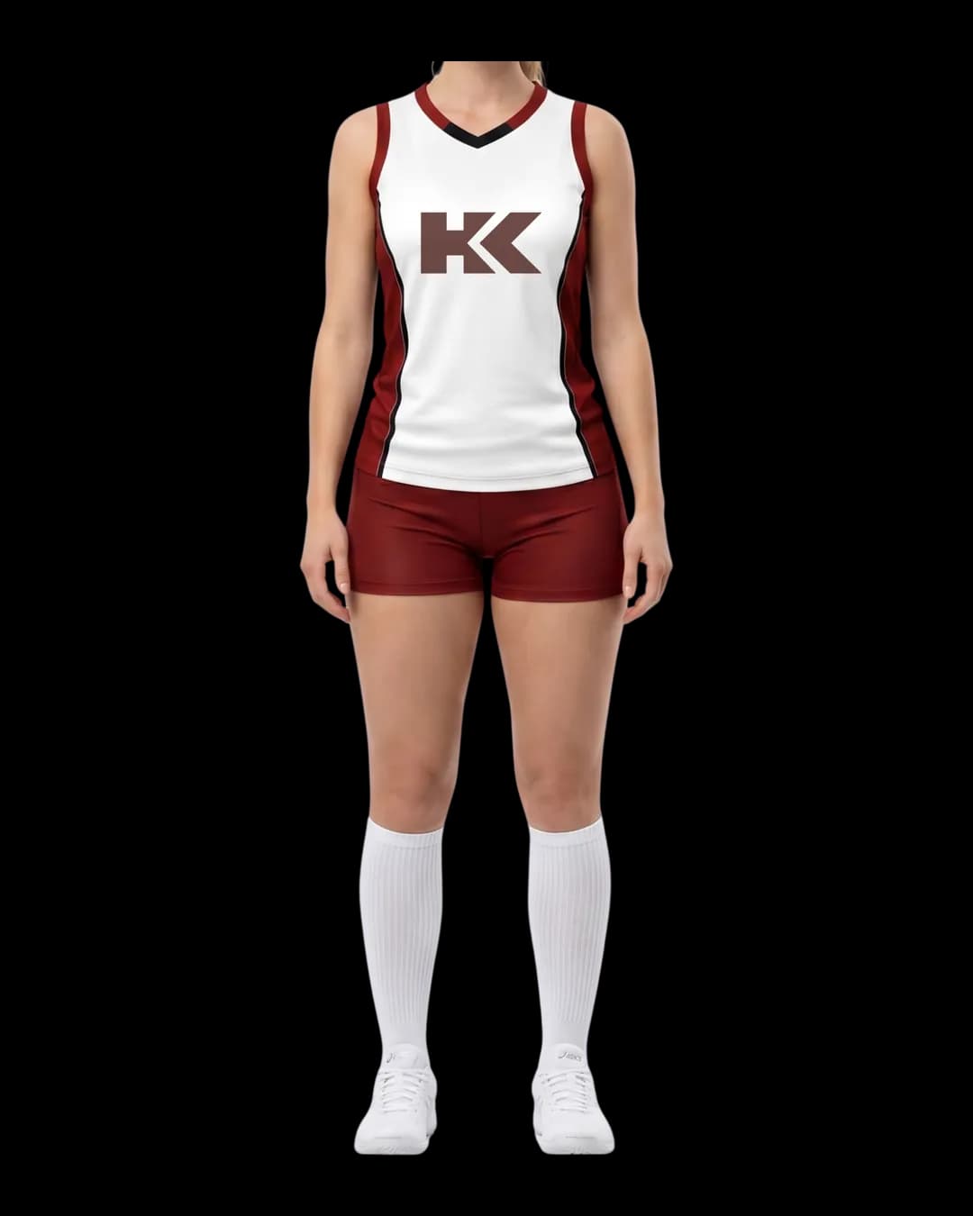 Contrast Trim Volleyball Uniform worn by a model